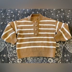 Pink Lily Pullover Button Striped Sweater PERFECT CONDITION